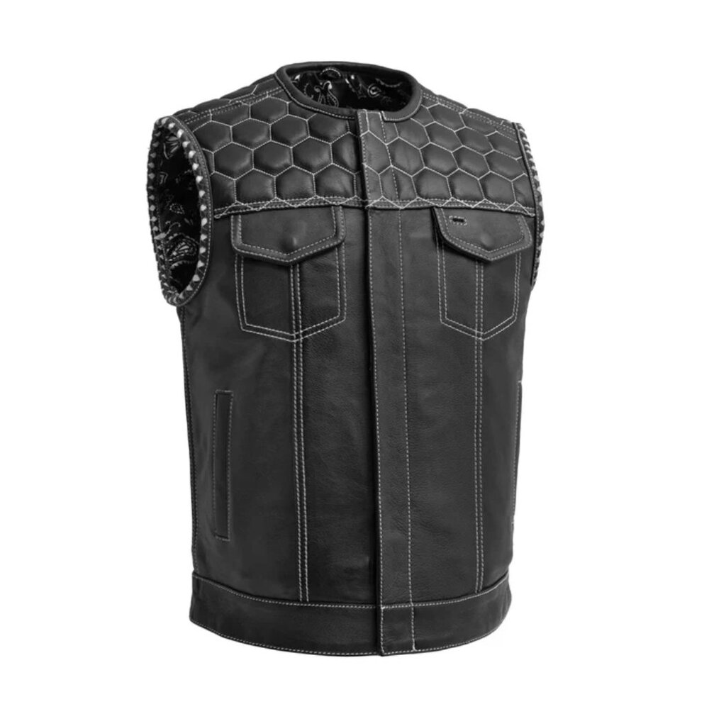 First Mfg Co - Hornet Men's Club Style Leather Vest, Size XL